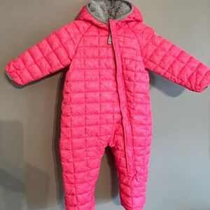Snozu Pink and Gray Quilted Footie Jacket